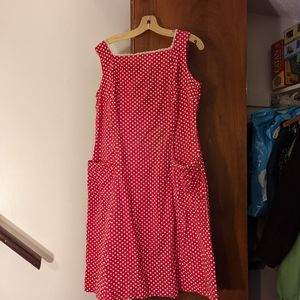 Vintage Homemade Polkadot Apron Dress Size L